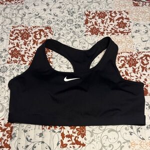 Nike Black Sports Bra with White Swoosh